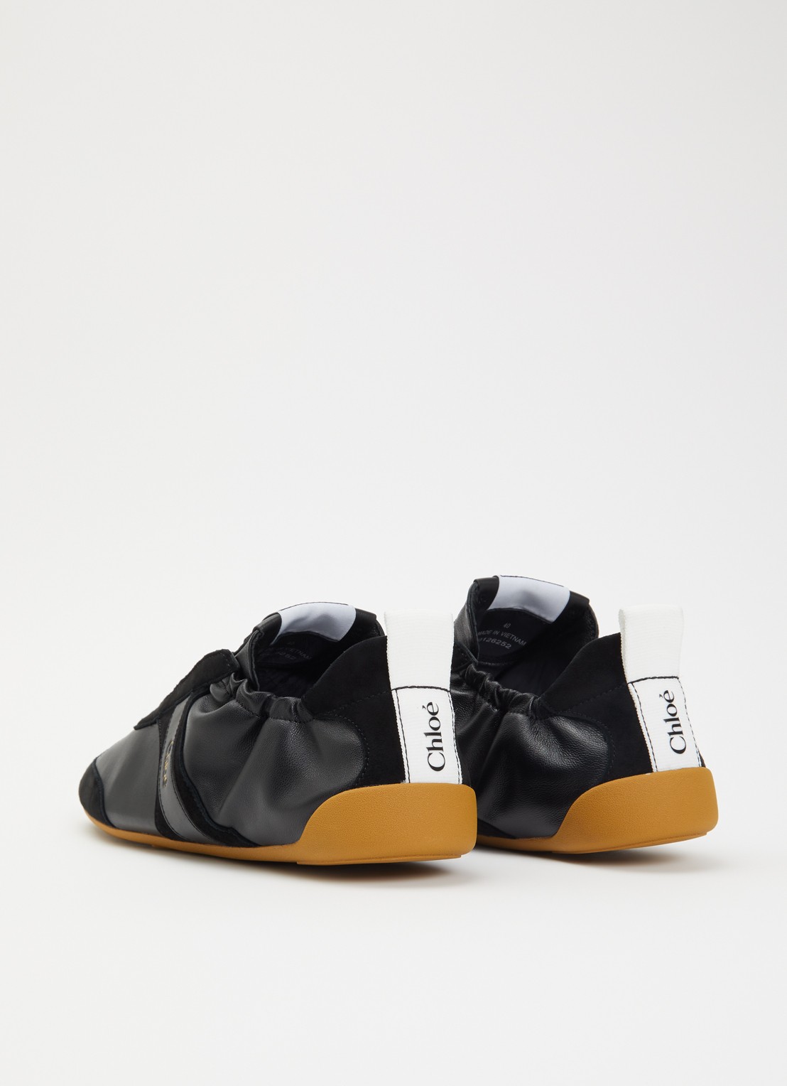 Chloé Kick sneaker van schapenleer met details van suède - achterkant 5 zwart