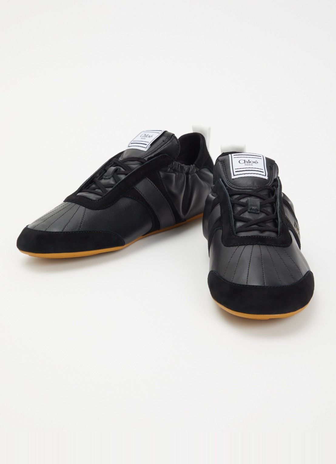 Chloé Kick sneaker van schapenleer met details van suède - detail zwart