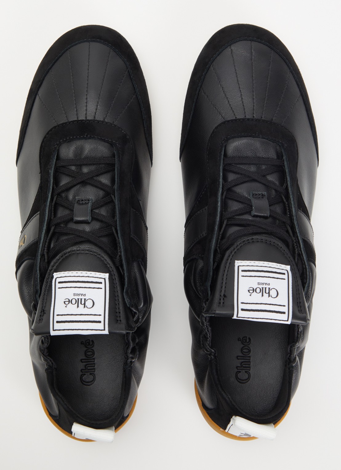 Chloé Kick sneaker van schapenleer met details van suède - detail 2 zwart