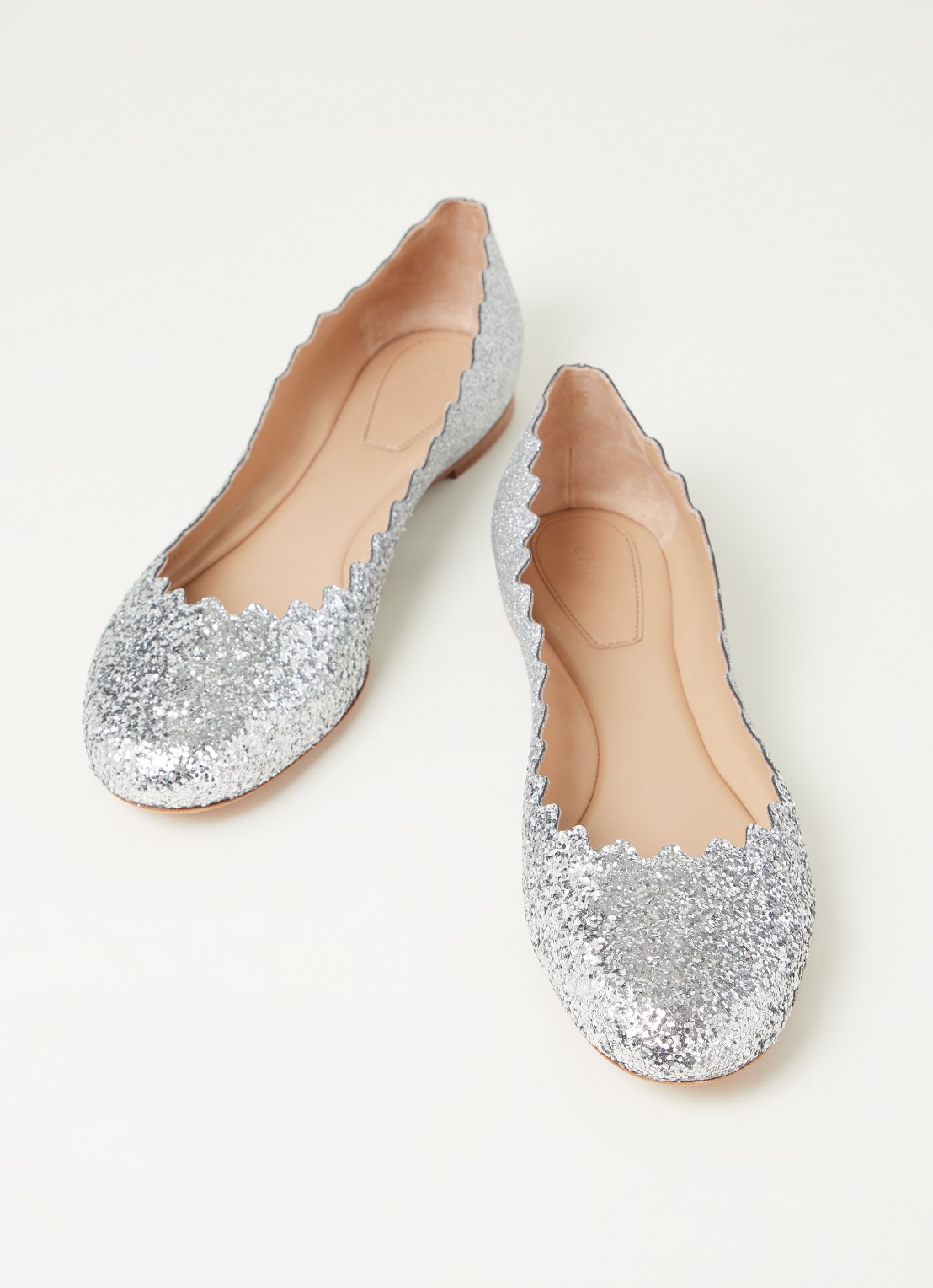 Chloé Lauren ballerina met glitter - detail 2 zilver