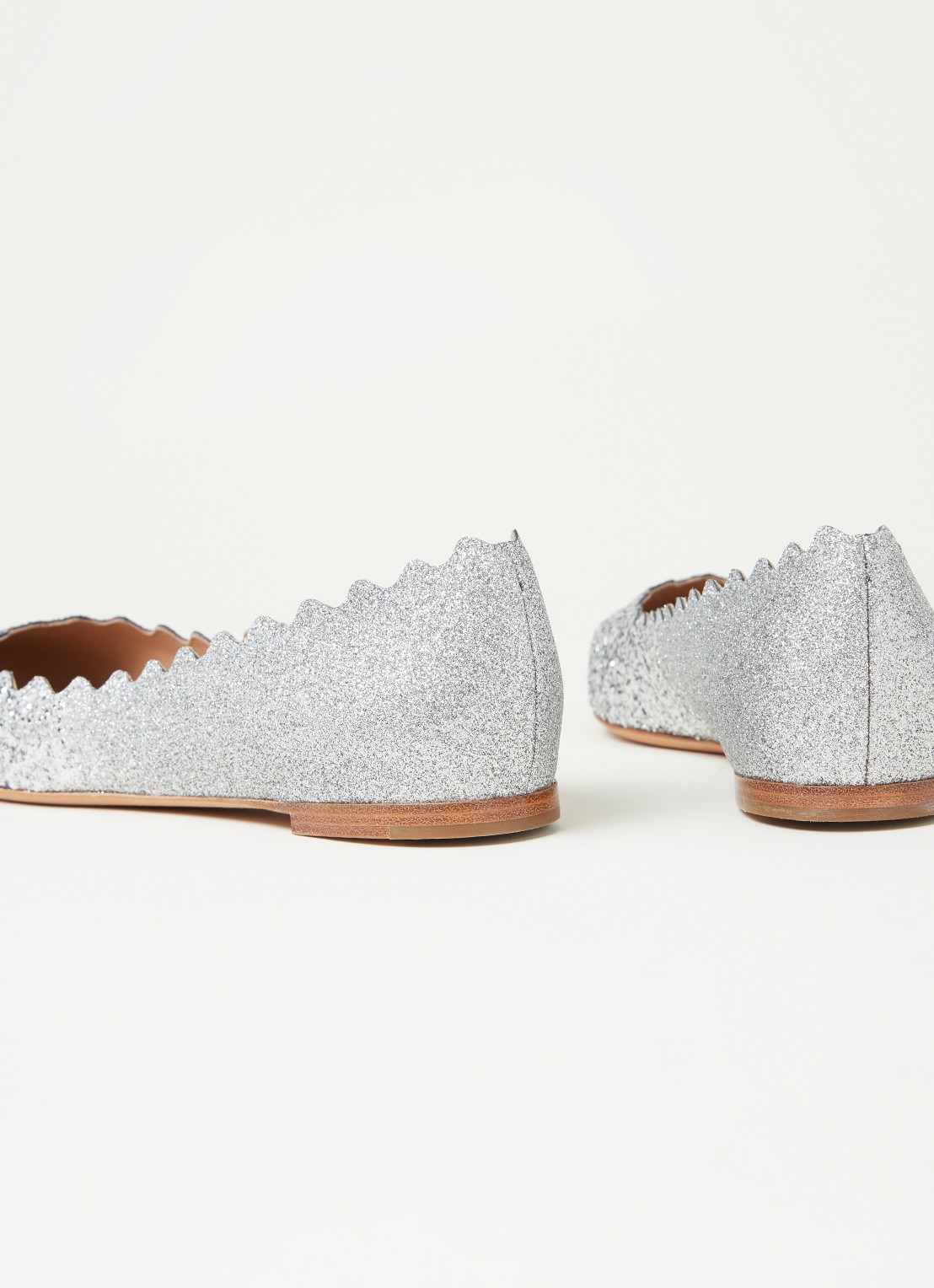 Chloé Lauren ballerina met glitter - detail 3 zilver