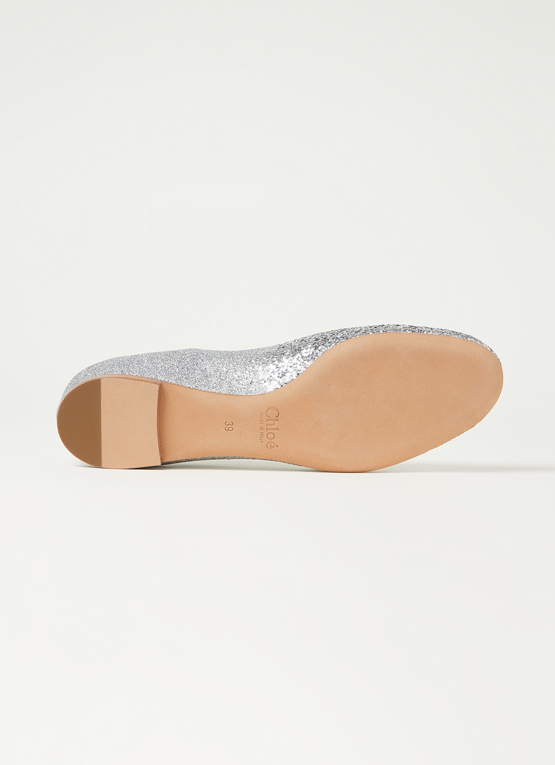 Chloé Lauren ballerina met glitter - detail 4 zilver