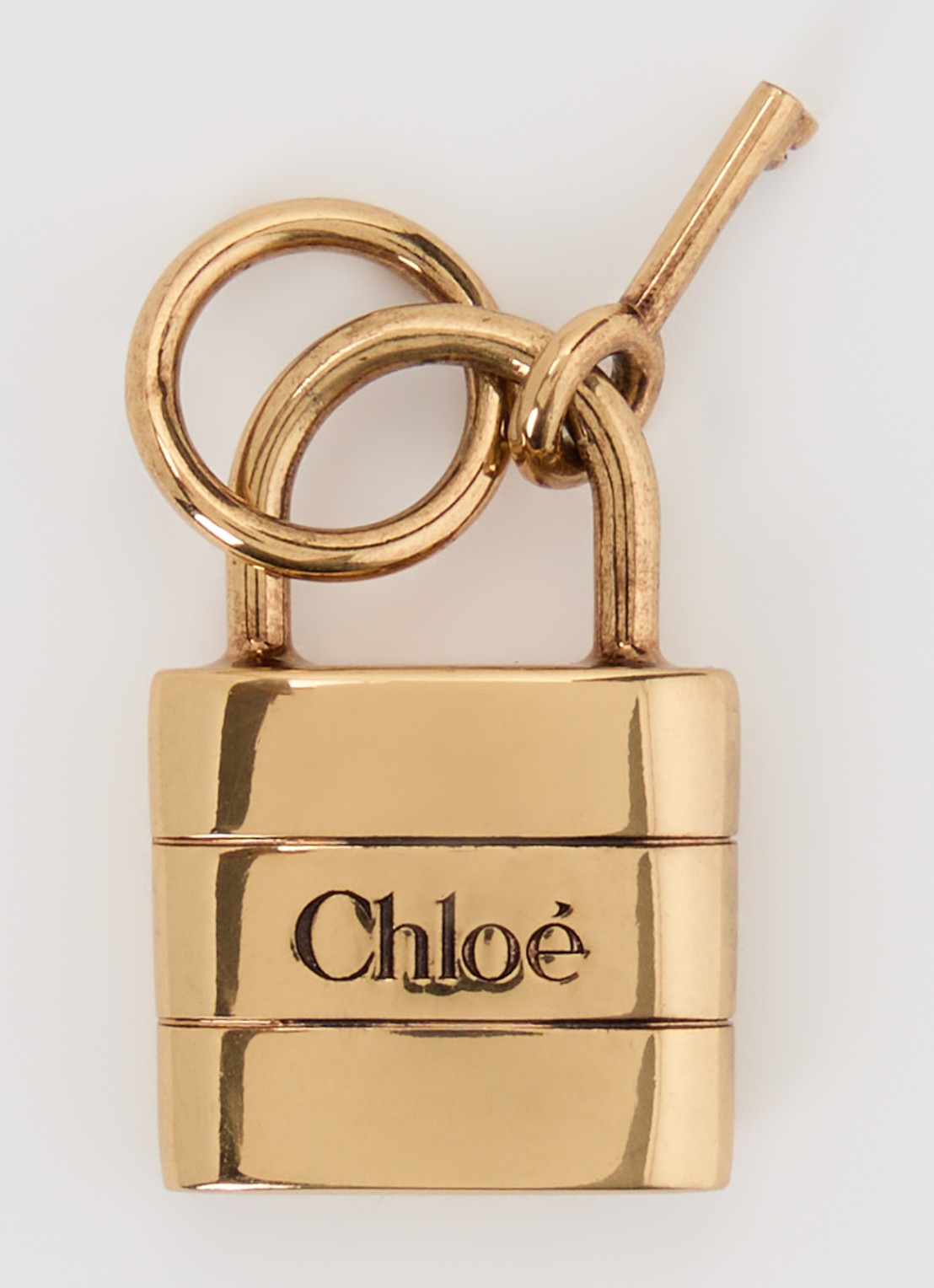 Chloé Lock tasbedel met logo - voorkant goud