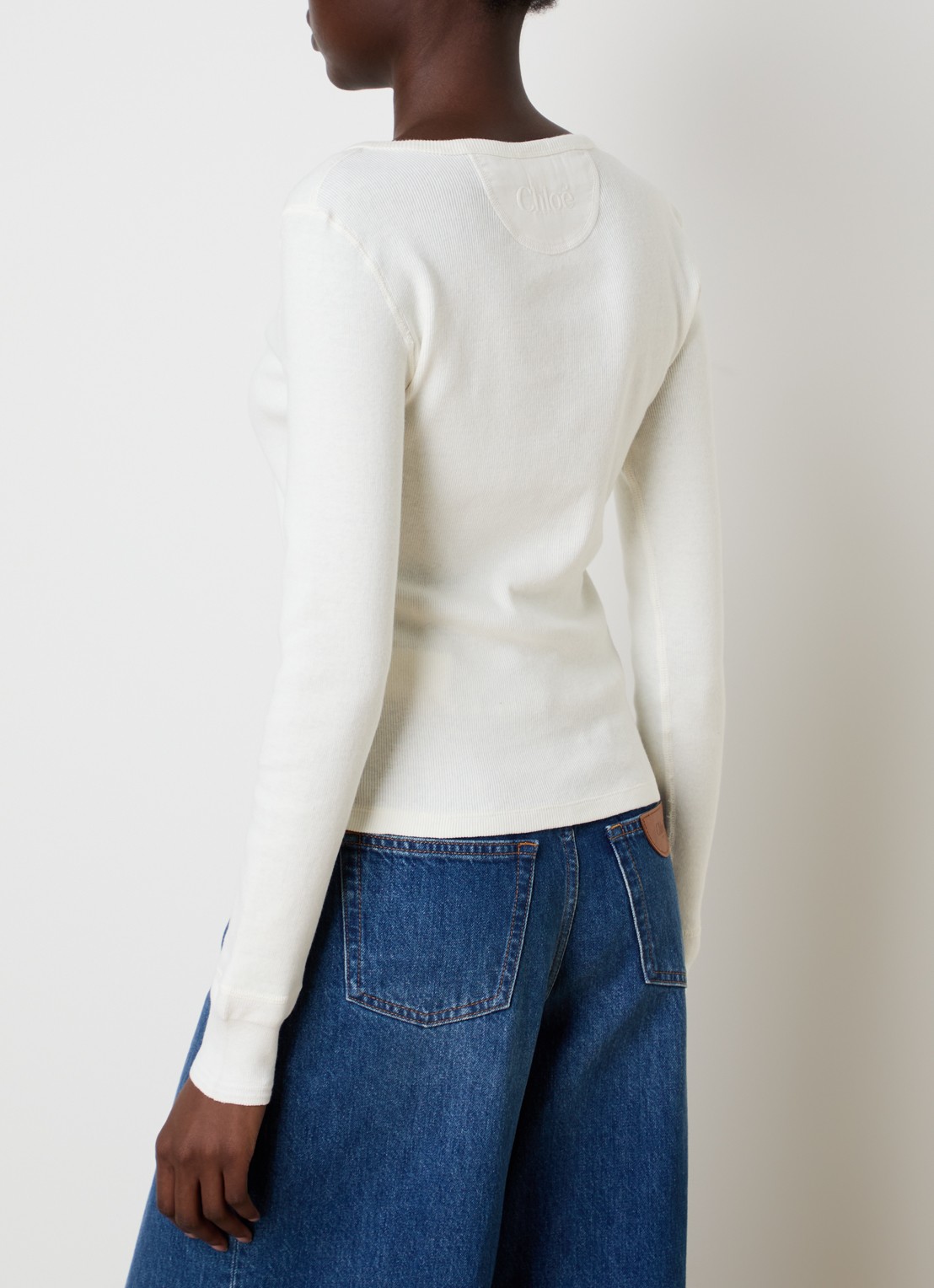 Chloé Longsleeve met ronde hals - achterkant wit