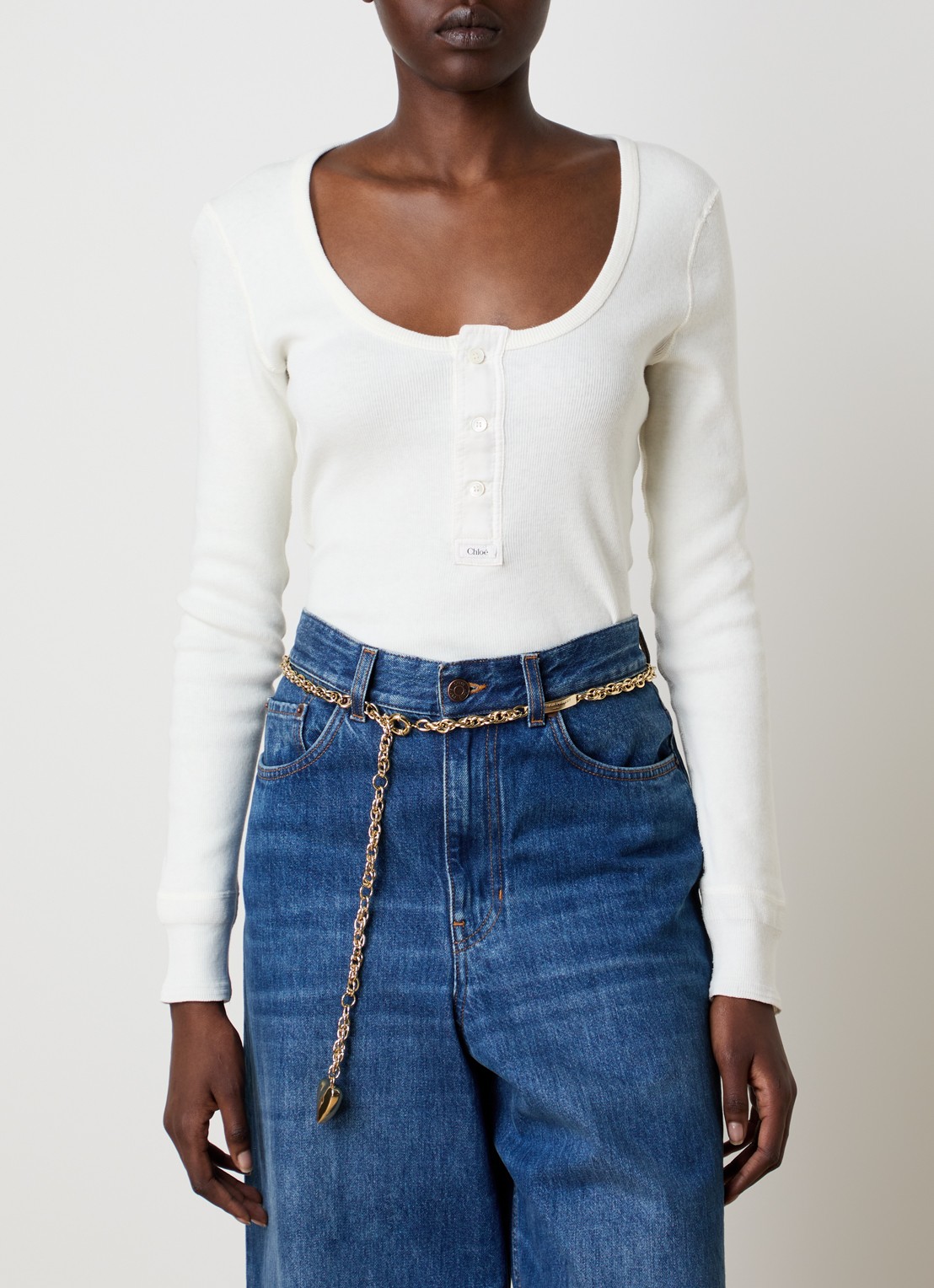 Chloé Longsleeve met ronde hals - detail 2 wit
