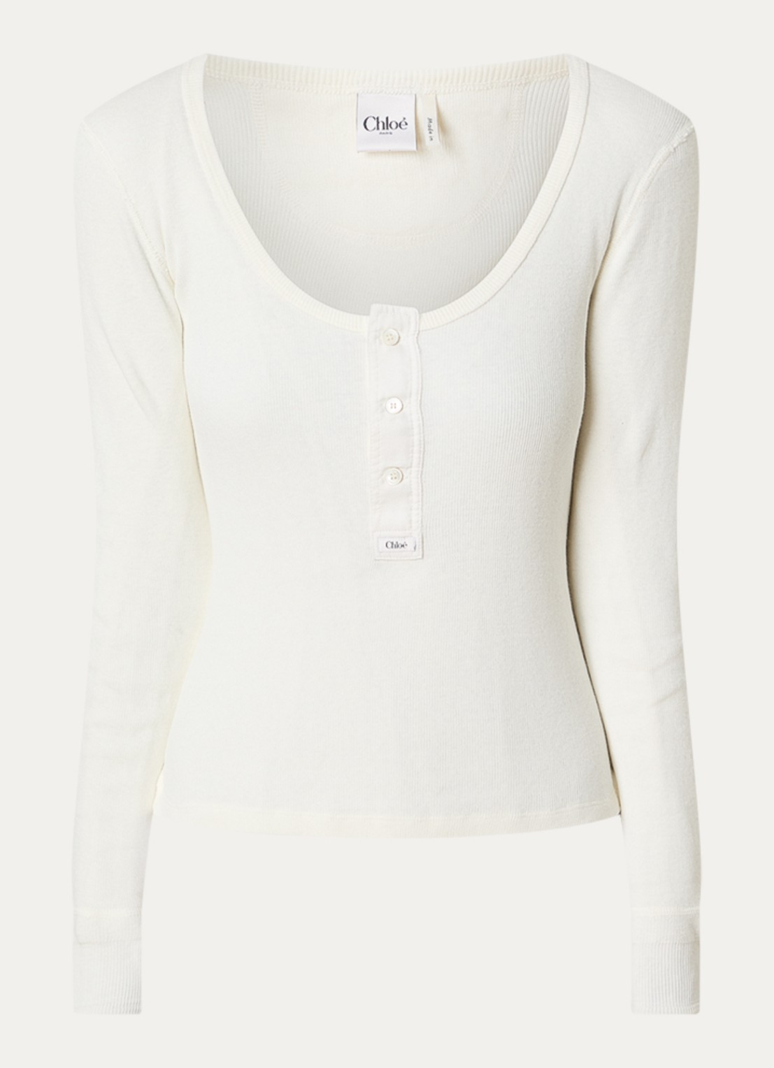 Chloé Longsleeve met ronde hals - voorkant 4 wit