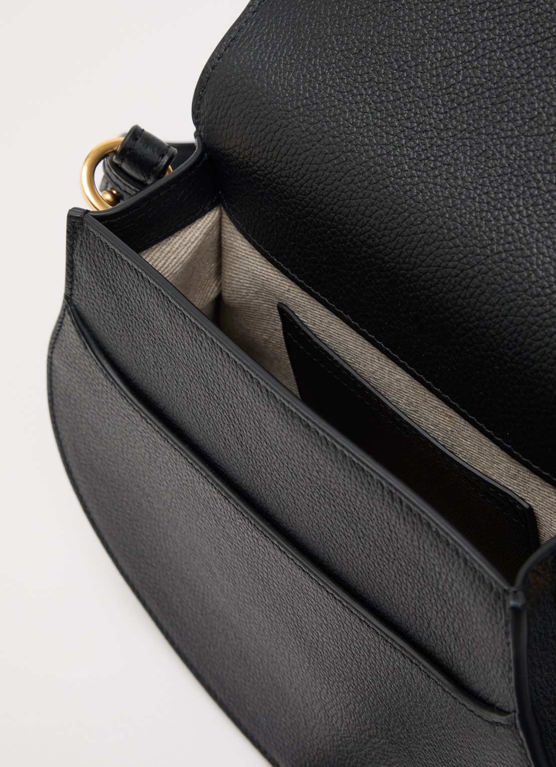 Chloé Marcie crossbodytas van kalfsleer met structuur - detail 2 zwart