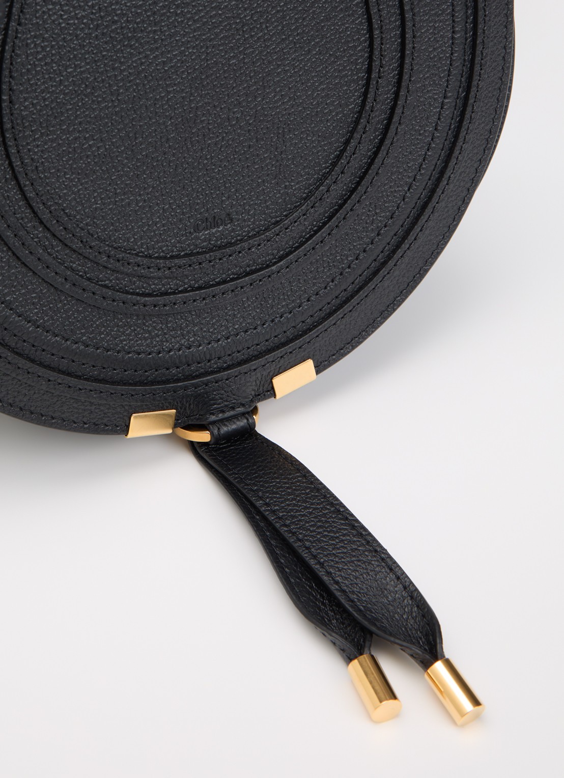 Chloé Marcie crossbodytas van kalfsleer met structuur - detail 4 zwart
