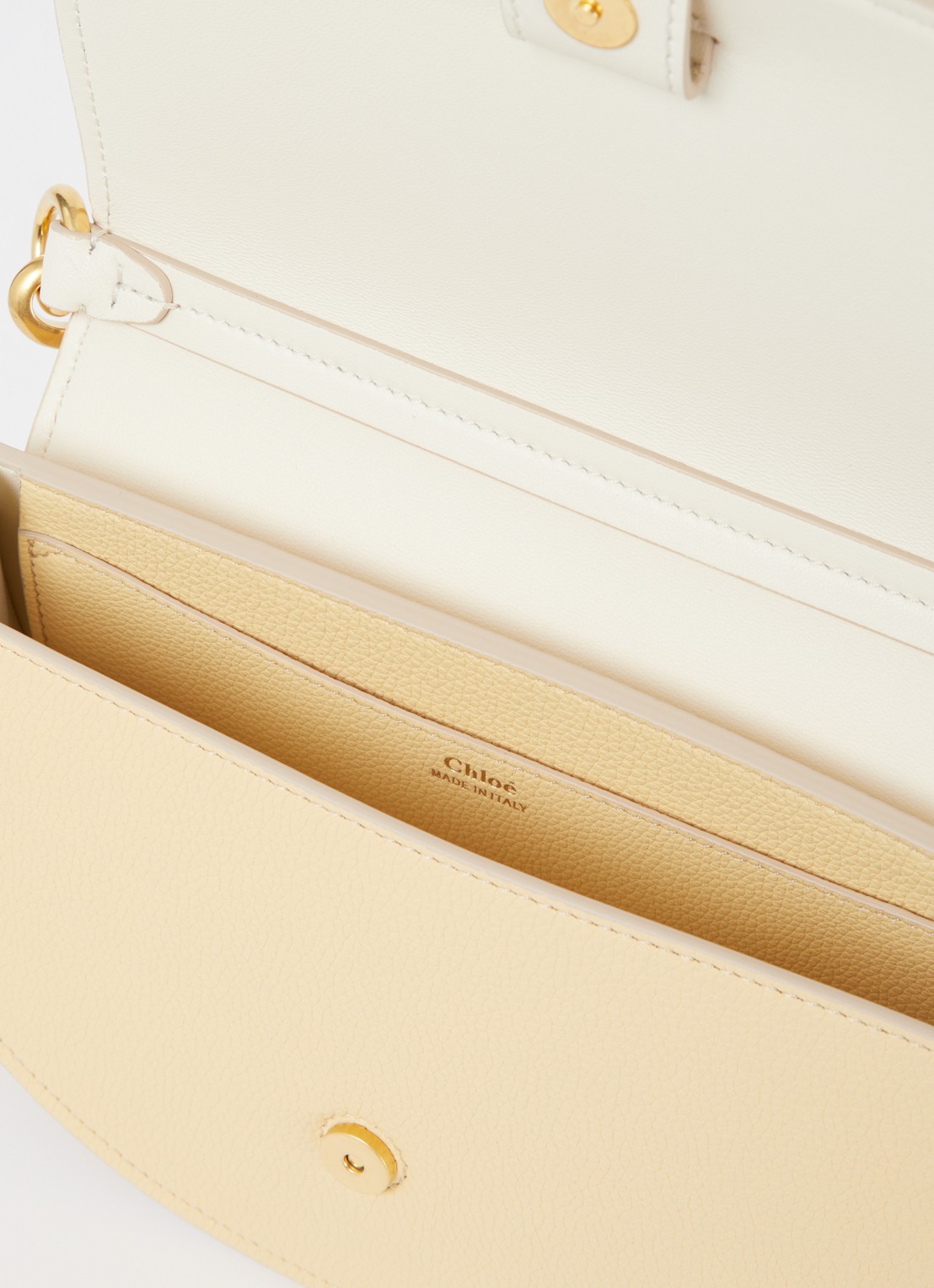 Chloé Marcie crossbodytas van kalfsleer met suède details - detail 4 gebroken wit