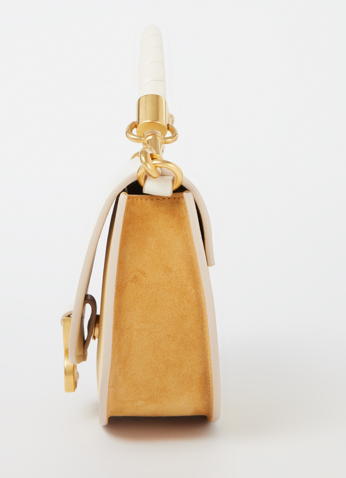 Chloé Marcie crossbodytas van kalfsleer met suède details - detail 5 gebroken wit