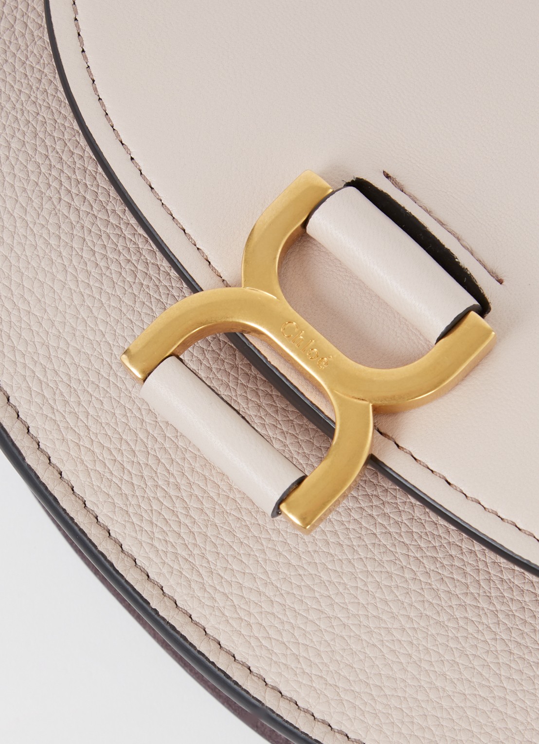 Chloé Marcie handtas van kalfsleer met suède details - detail 4 taupe