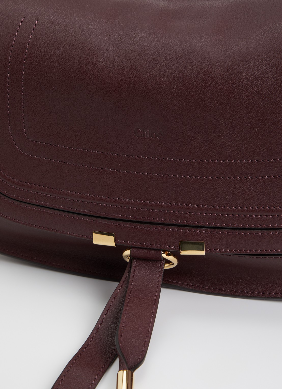 Chloé Marcie Medium schoudertas van kalfssuède  - detail 5 bordeauxrood
