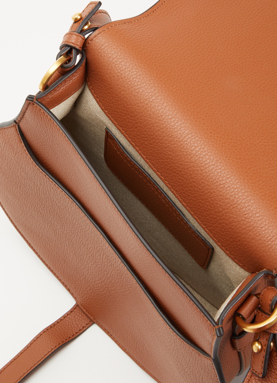 Chloé Marcie Saddle crossbodytas van kalfsleer - detail 2 cognac