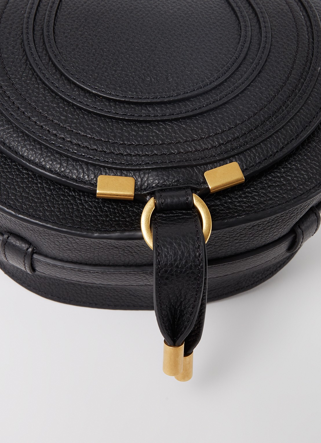 Chloé Marcie Small crossbodytas van kalfsleer - detail 3 zwart