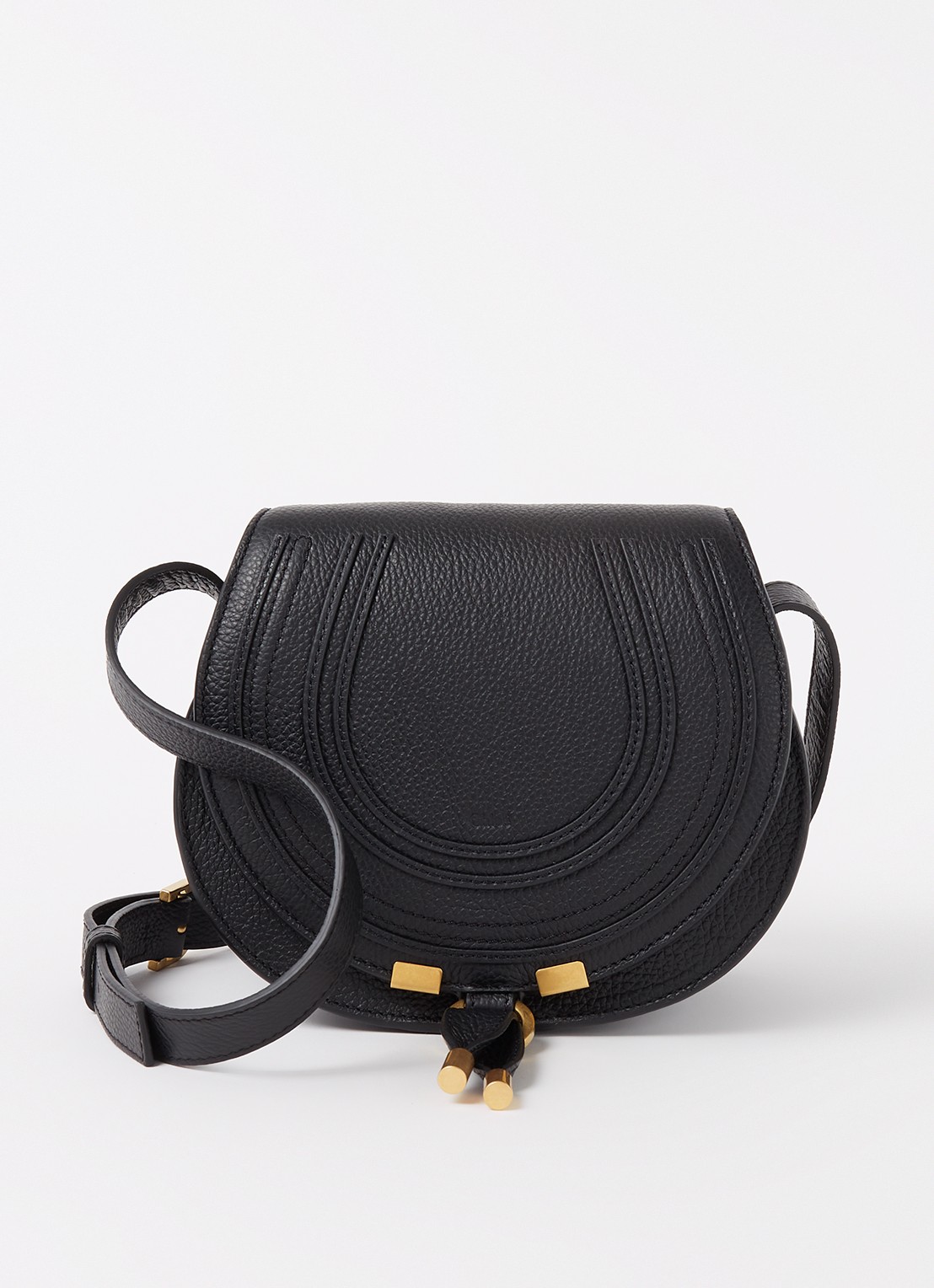 Chloé Marcie Small crossbodytas van kalfsleer - voorkant 4 zwart
