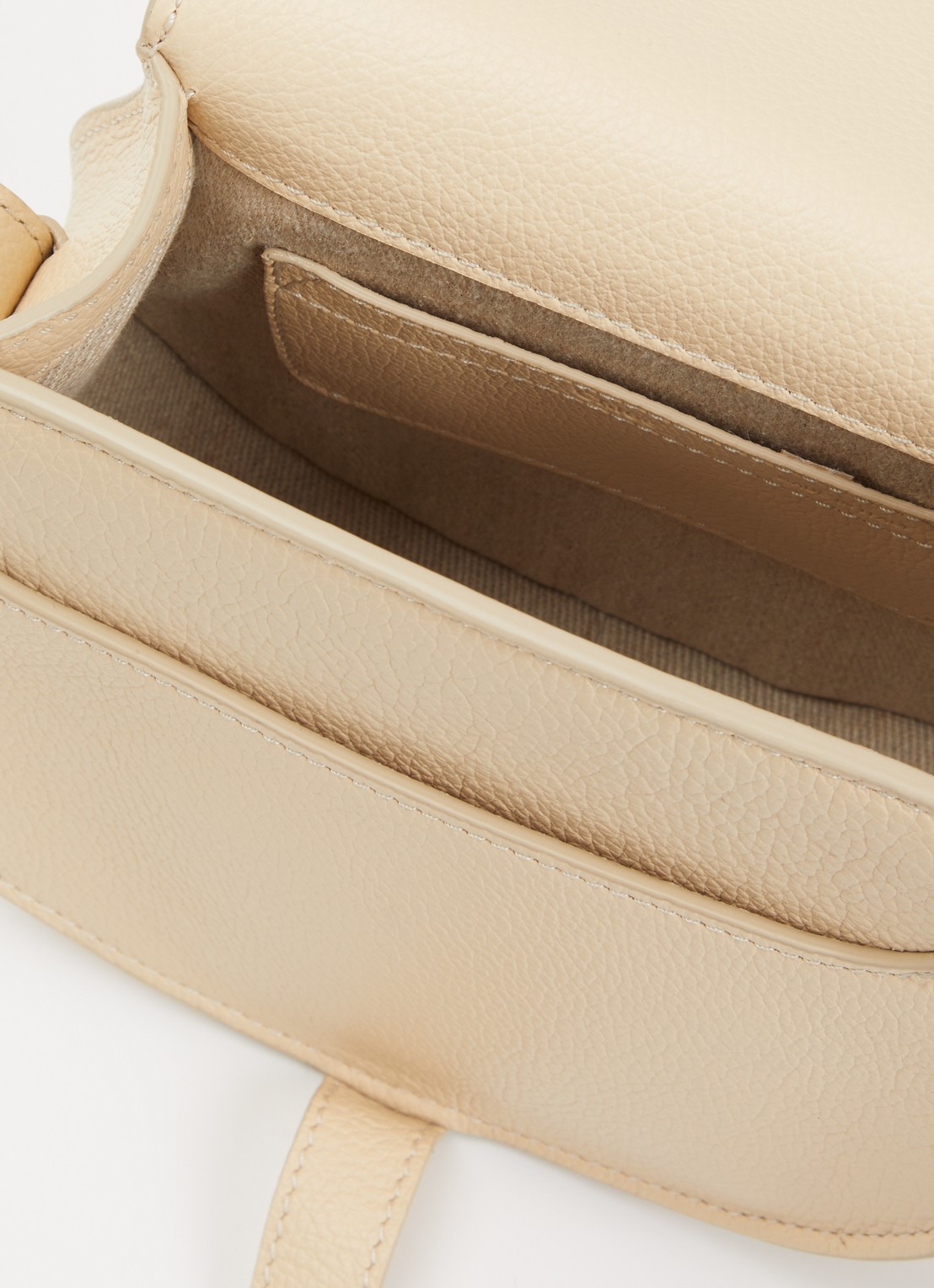 Chloé Marcie Small crossbodytas van kalfsleer - detail beige