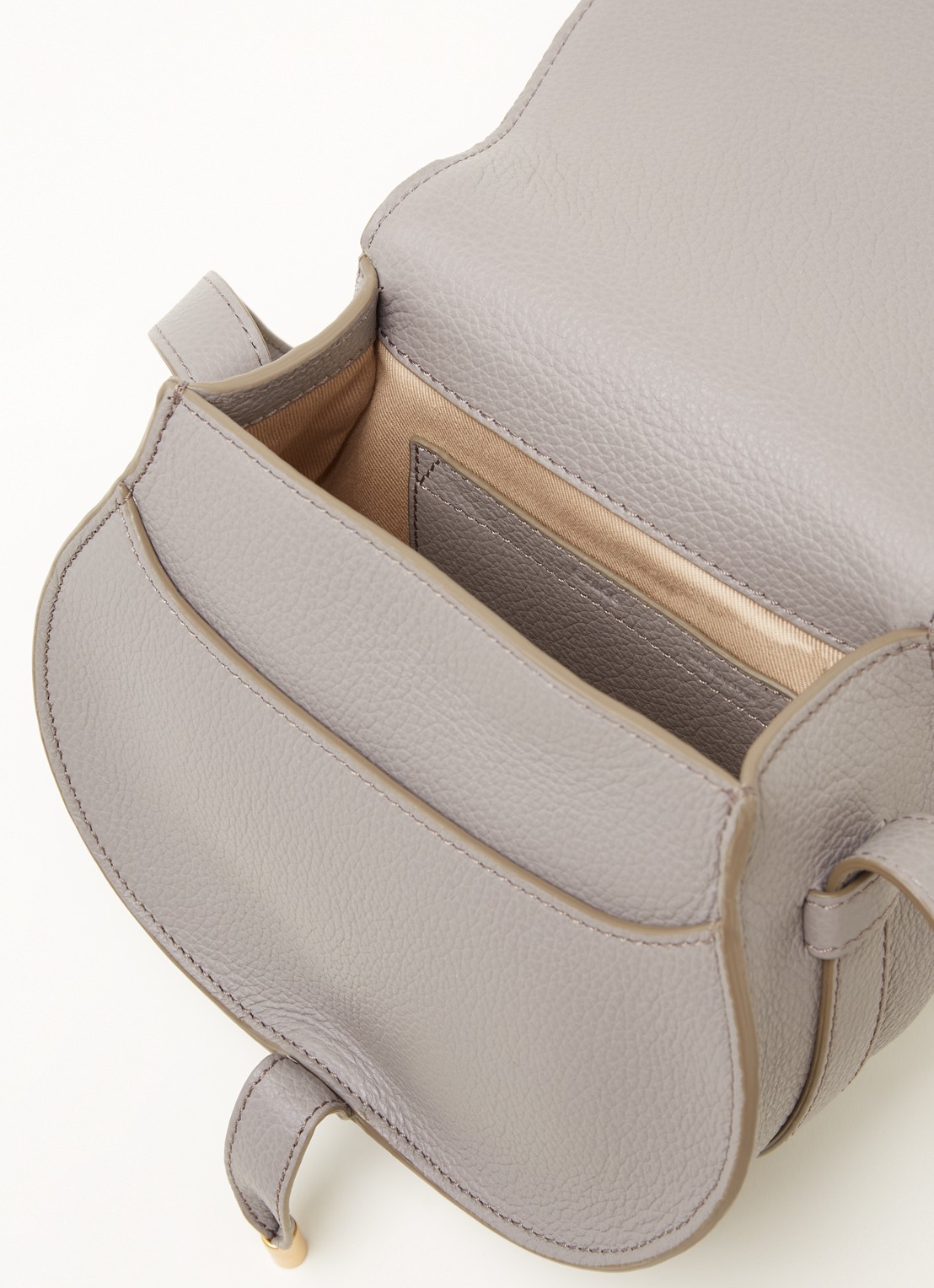 Chloé Marcie Small crossbodytas van kalfsleer - detail grijs