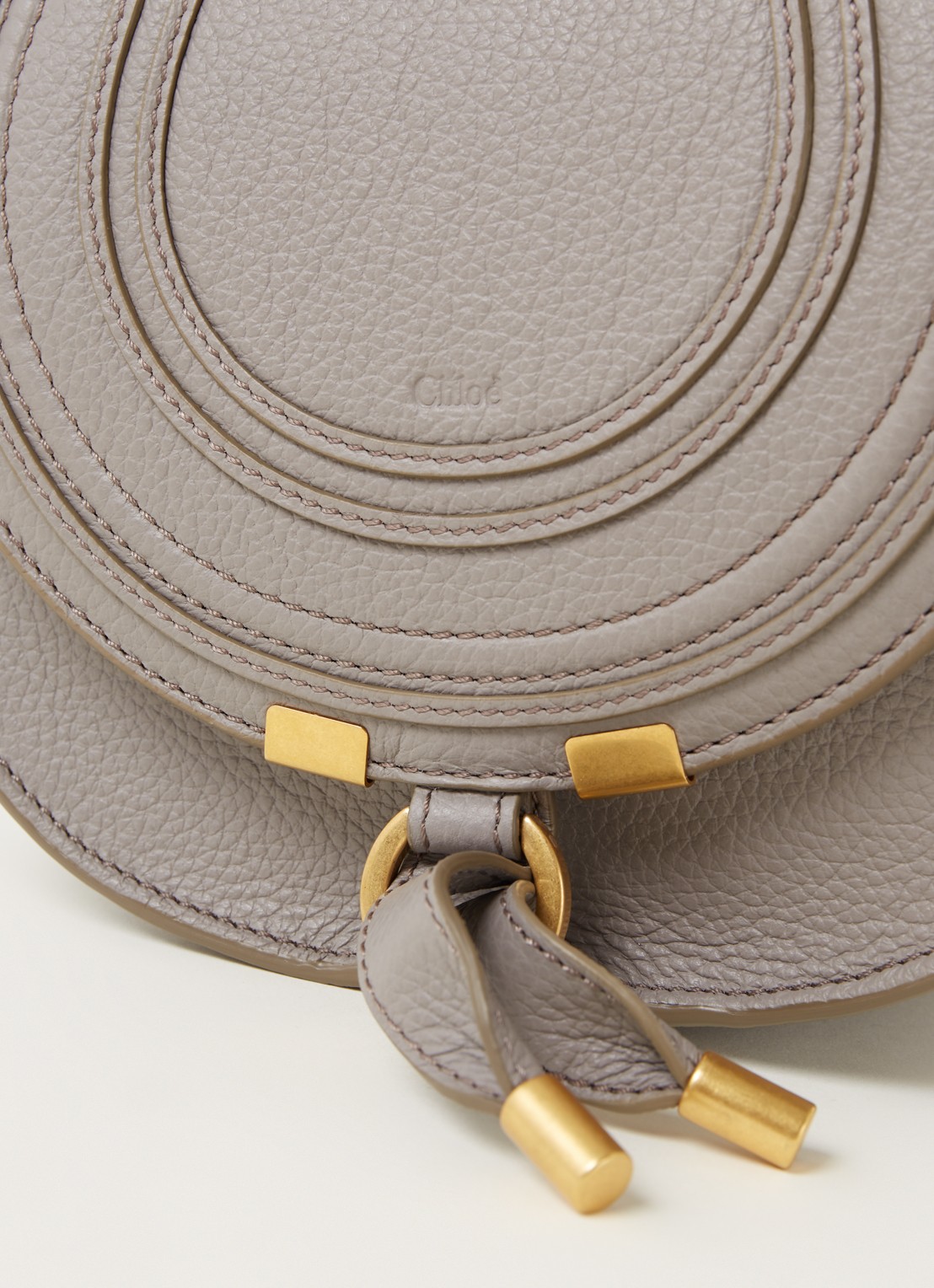 Chloé Marcie Small crossbodytas van kalfsleer - detail 3 grijs