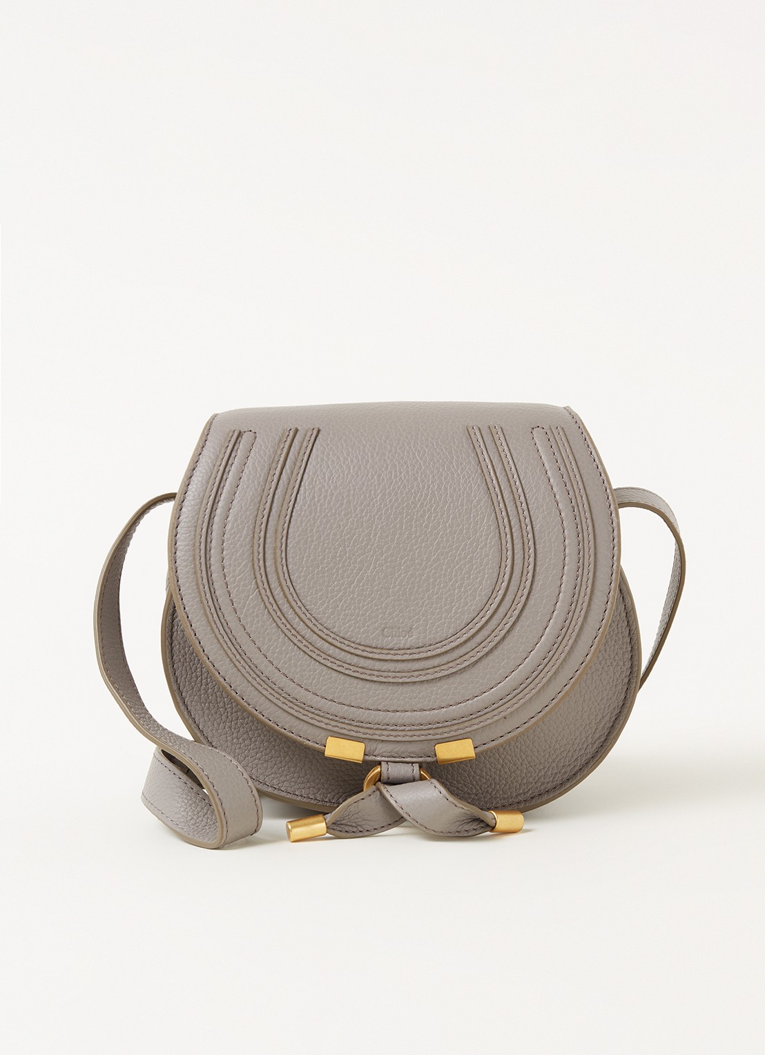 Chloé Marcie Small crossbodytas van kalfsleer - voorkant 4 grijs