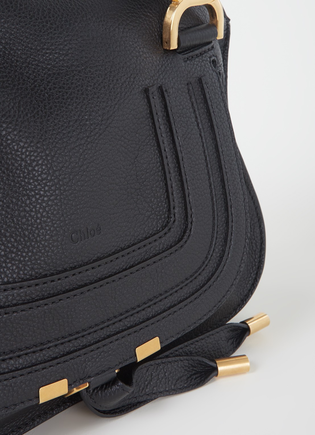 Chloé Marcie Small handtas van kalfsleer - detail 3 zwart