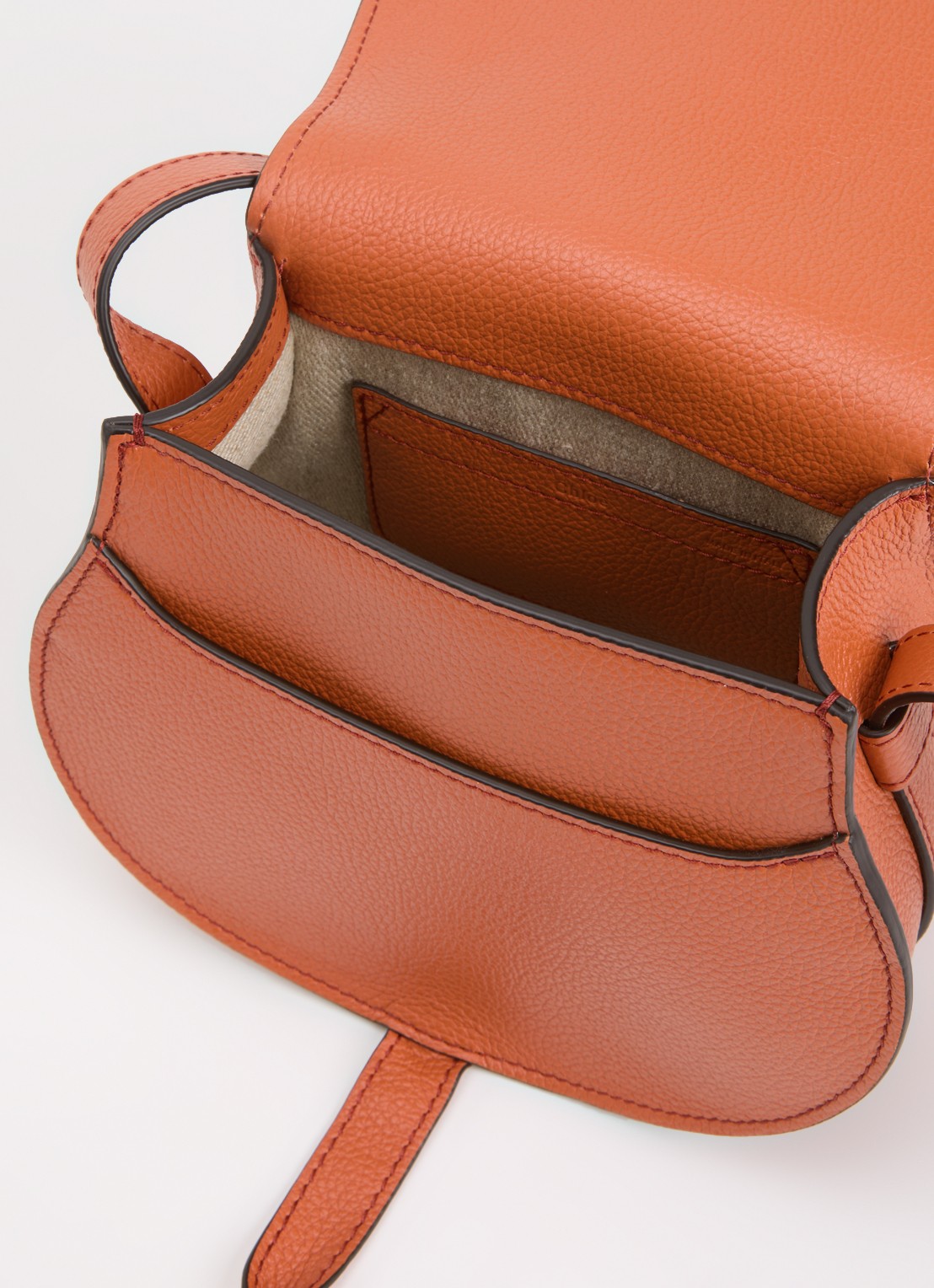 Chloé Marcie small schoudertas van leer  - detail 3 orange