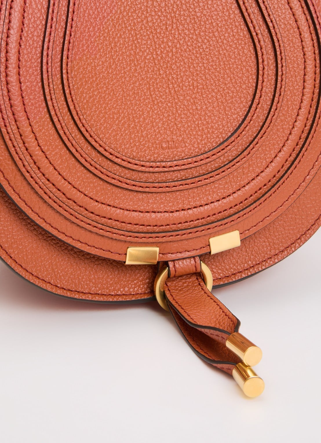 Chloé Marcie small schoudertas van leer  - detail 5 orange