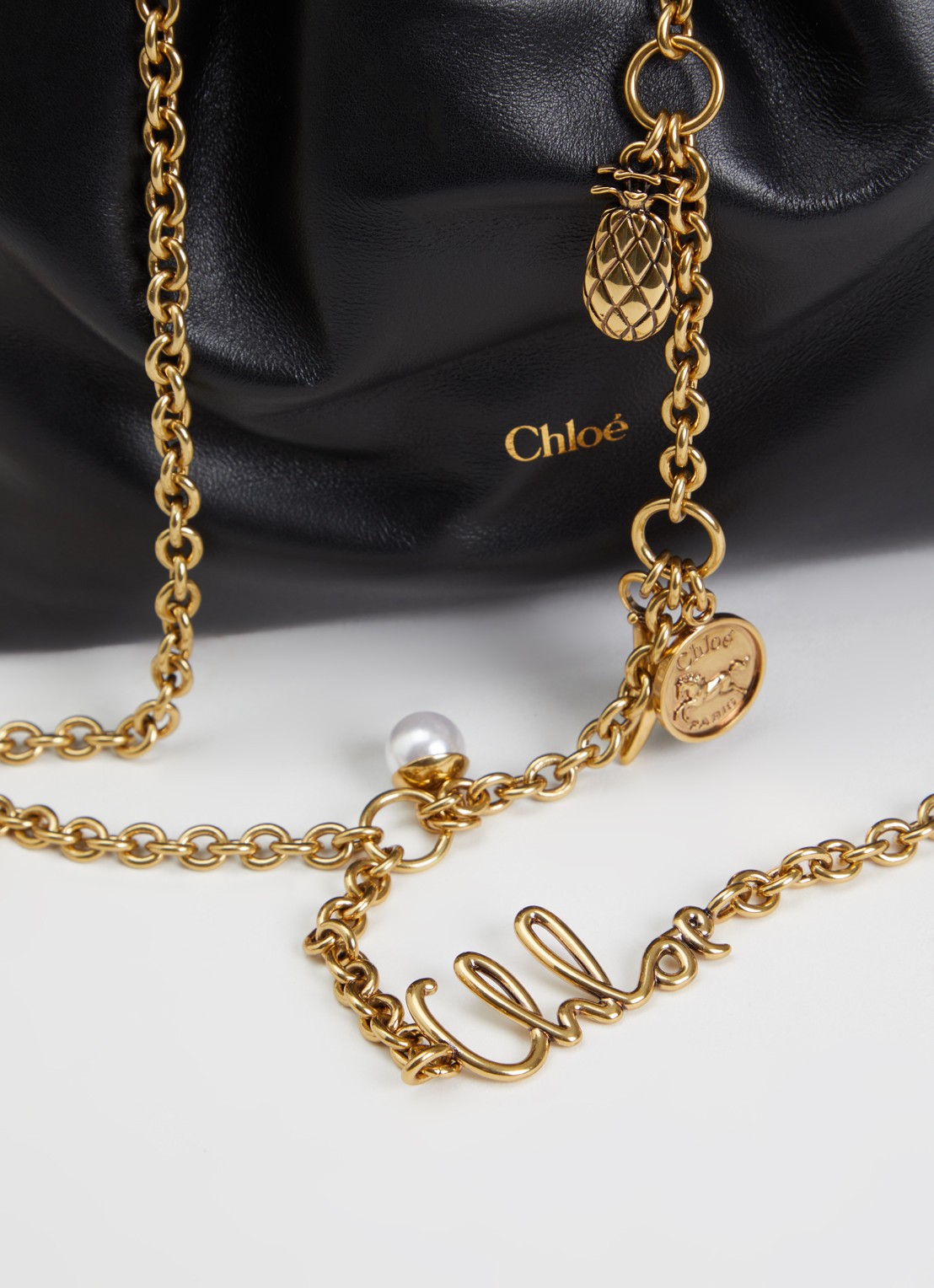 Chloé Mini Chloé Icons schoudertas van lamsleer - detail 4 zwart