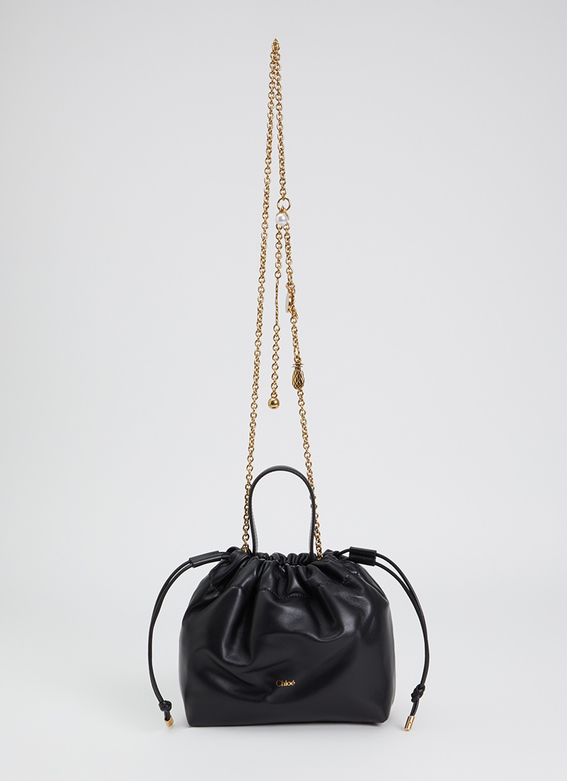 Chloé Mini Chloé Icons schoudertas van lamsleer - voorkant zwart