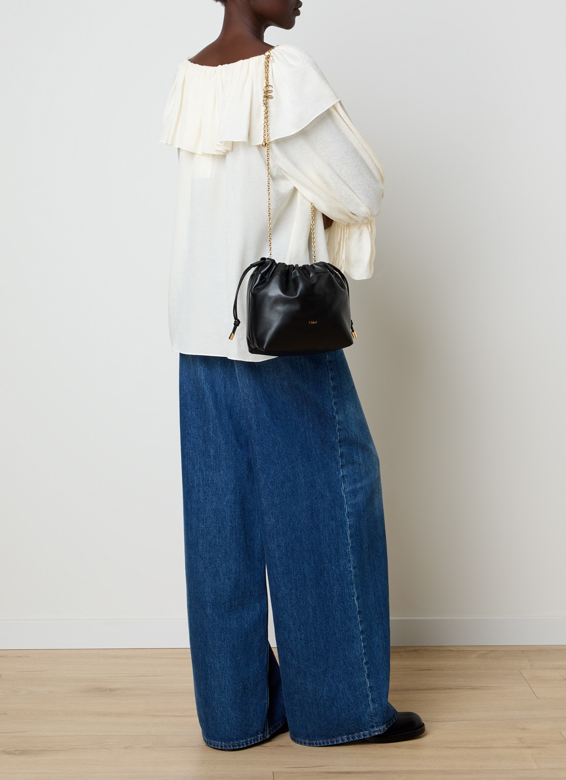 Chloé Mini Chloé Icons schoudertas van lamsleer - voorkant 3 zwart
