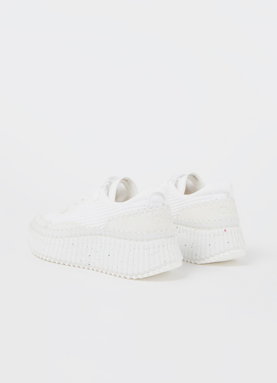 Chloé Nama sneaker met gebreid bovenwerk en suède details - detail 2 wit