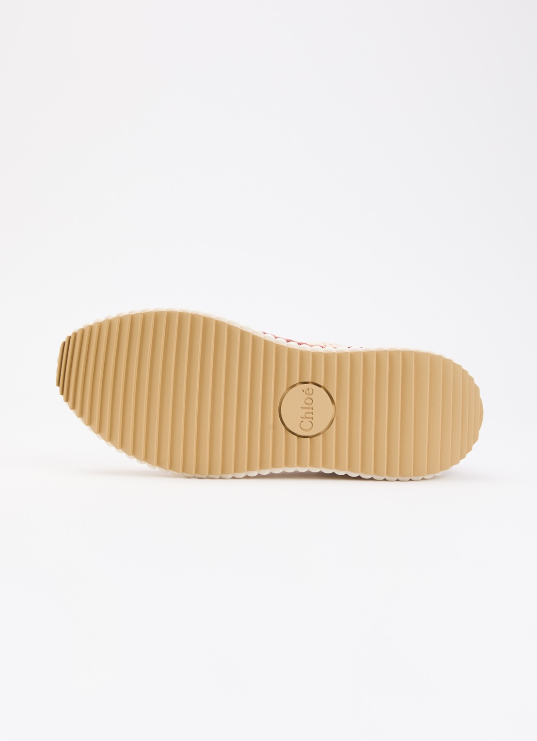 Chloé Nama sneaker met gebreid bovenwerk en suède details - detail 4 beige