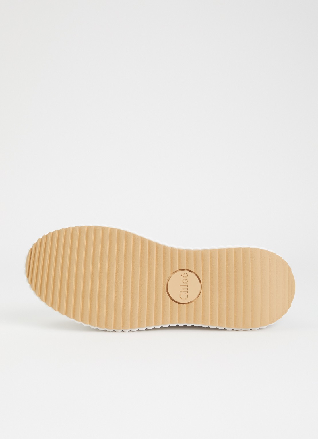 Chloé Nama Wedge sneaker van leer met details van suède - detail 5 creme