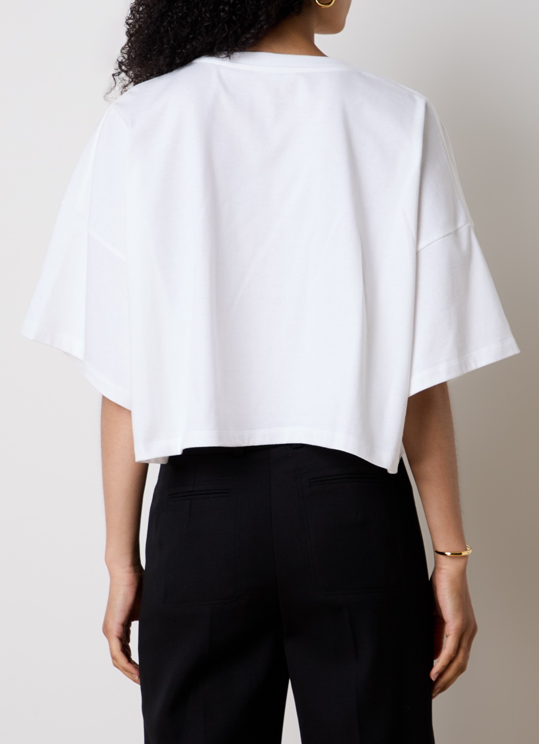 Chloé Oversized cropped T-shirt met logoprint - achterkant 3 wit