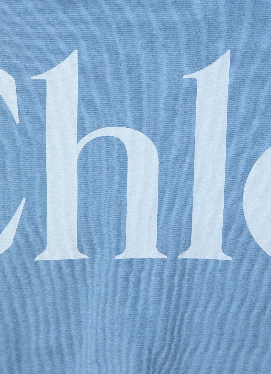 Chloé Oversized cropped T-shirt met logoprint - detail 3 staalblauw