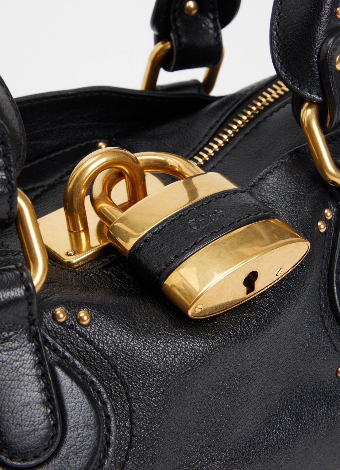 Chloé Paddington schoudertas van leer - detail 4 zwart