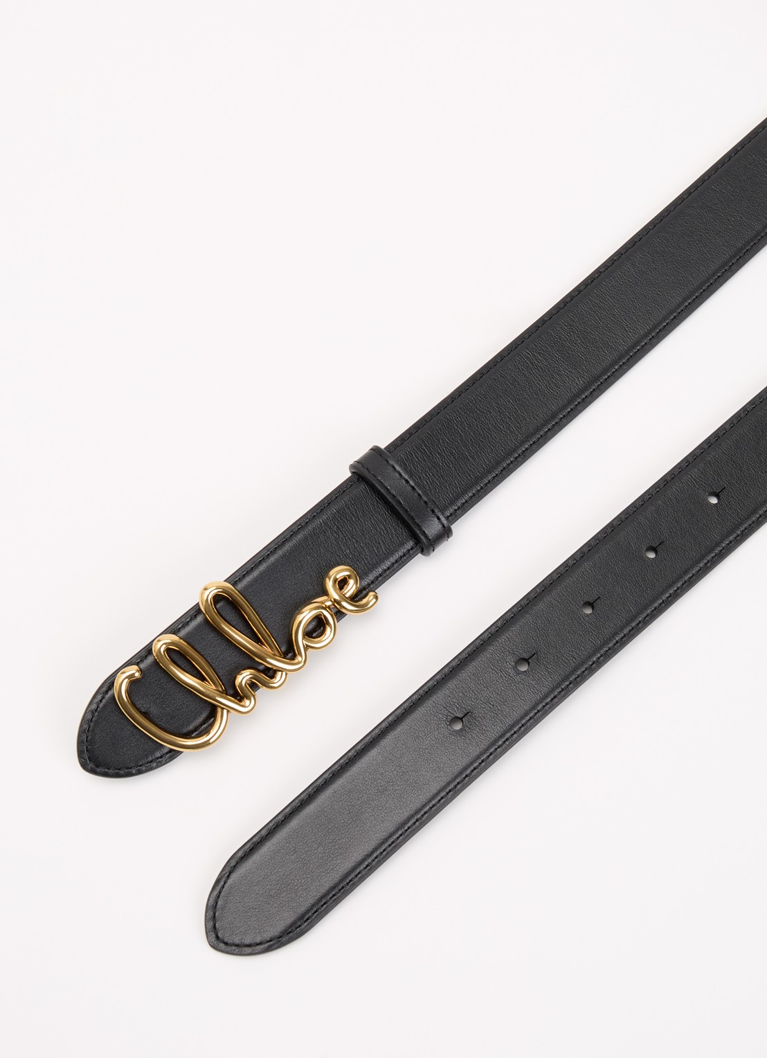 Chloé Riem van leer met logo - detail 2 zwart