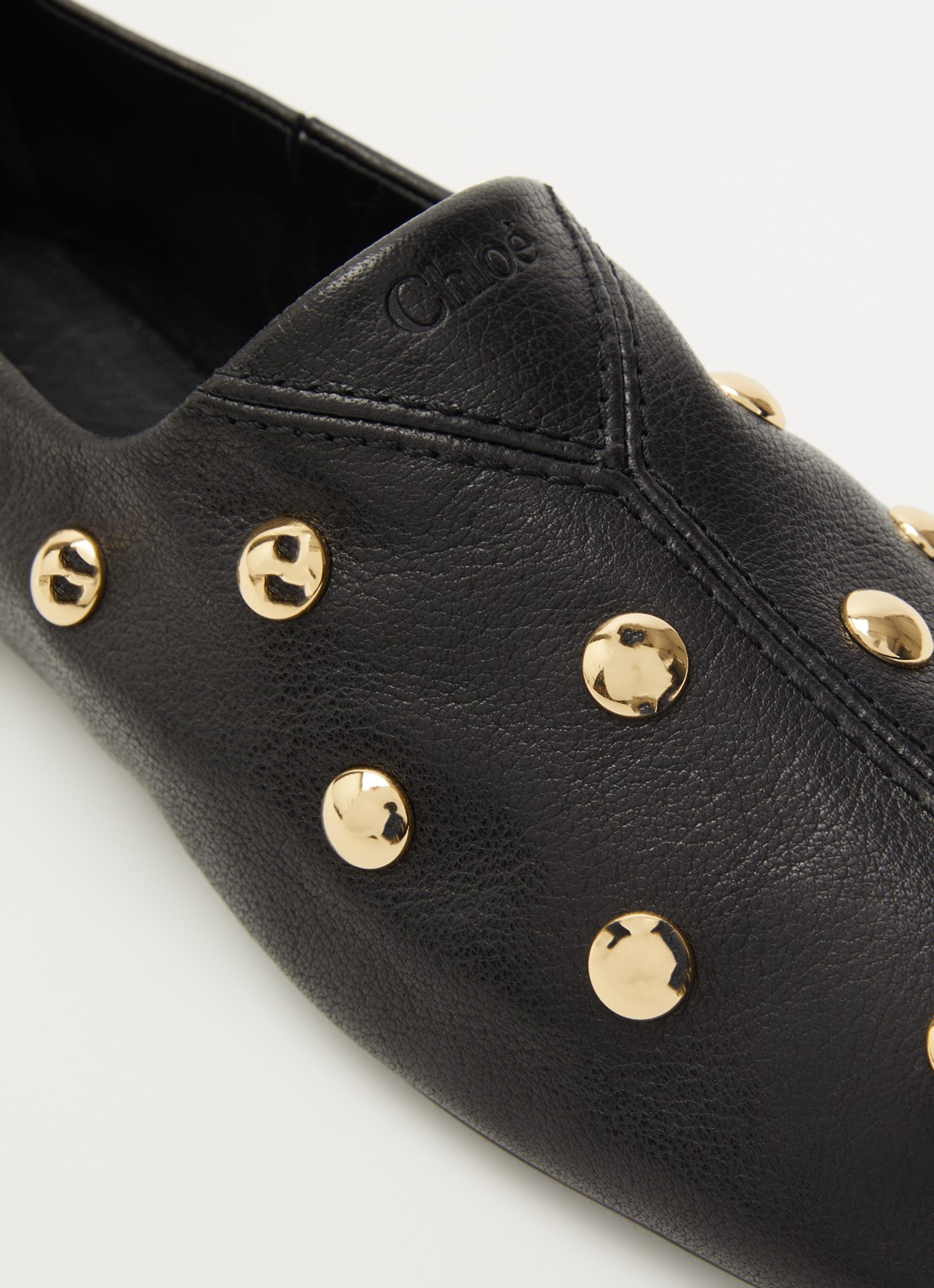 Chloé Rita slip-on van leer met studs  - detail 7 zwart