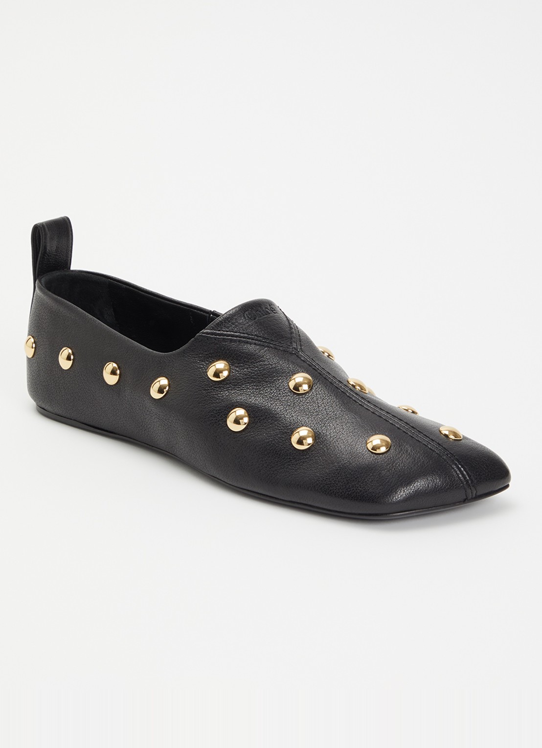 Chloé Rita slip-on van leer met studs  - voorkant 2 zwart