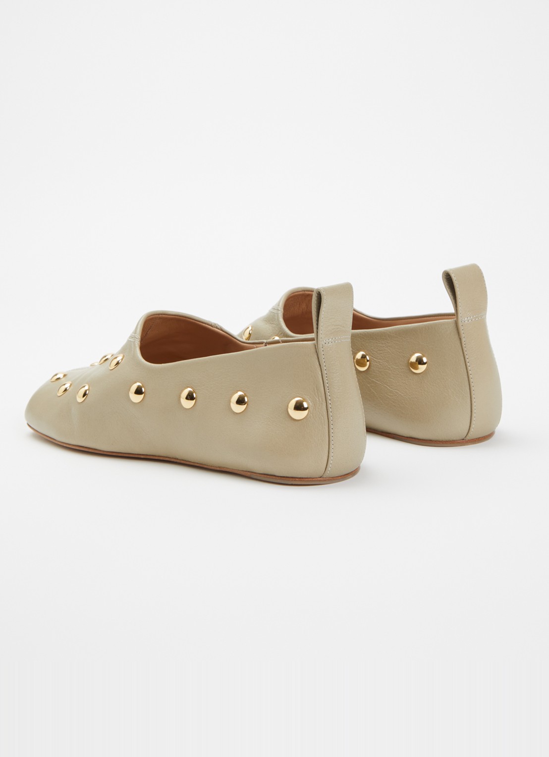 Chloé Rita slip-on van leer met studs - achterkant 7 lindegroen
