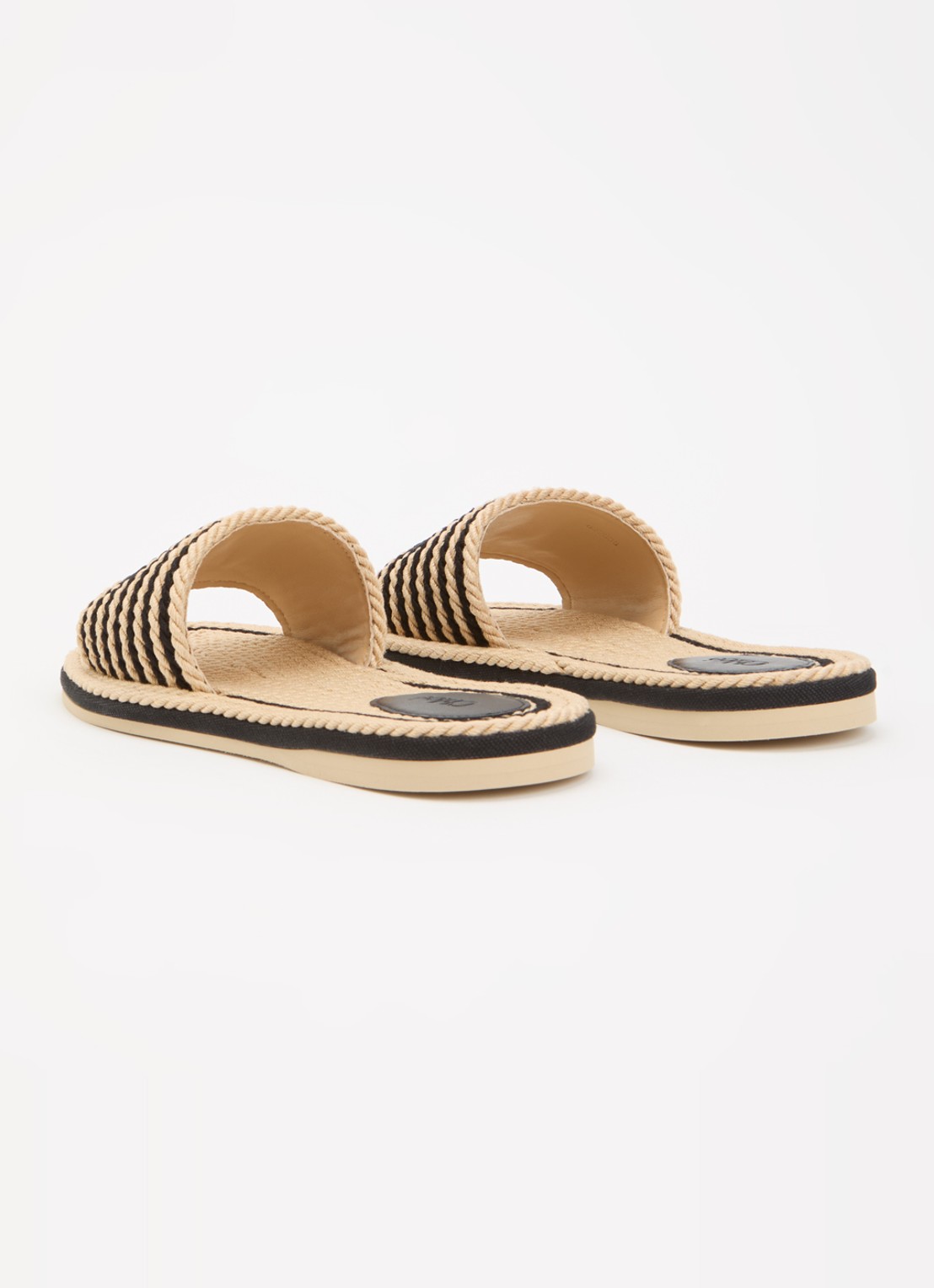 Chloé Sand slipper met logo - achterkant beige
