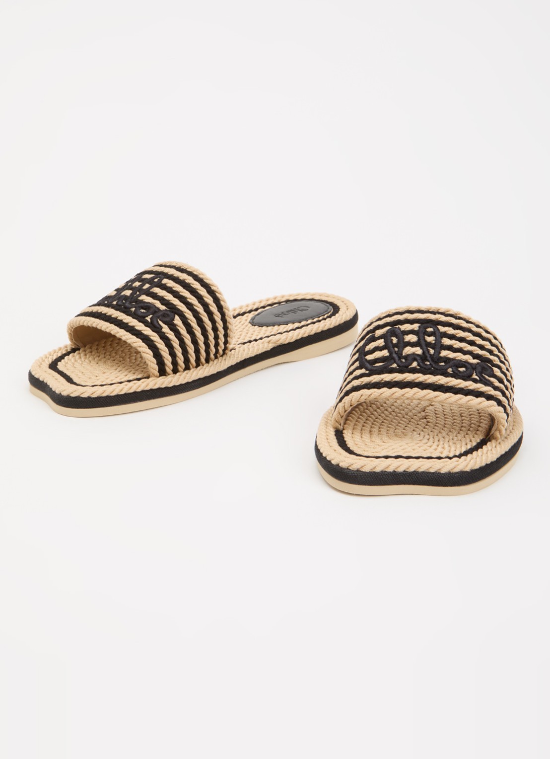Chloé Sand slipper met logo - detail 3 beige