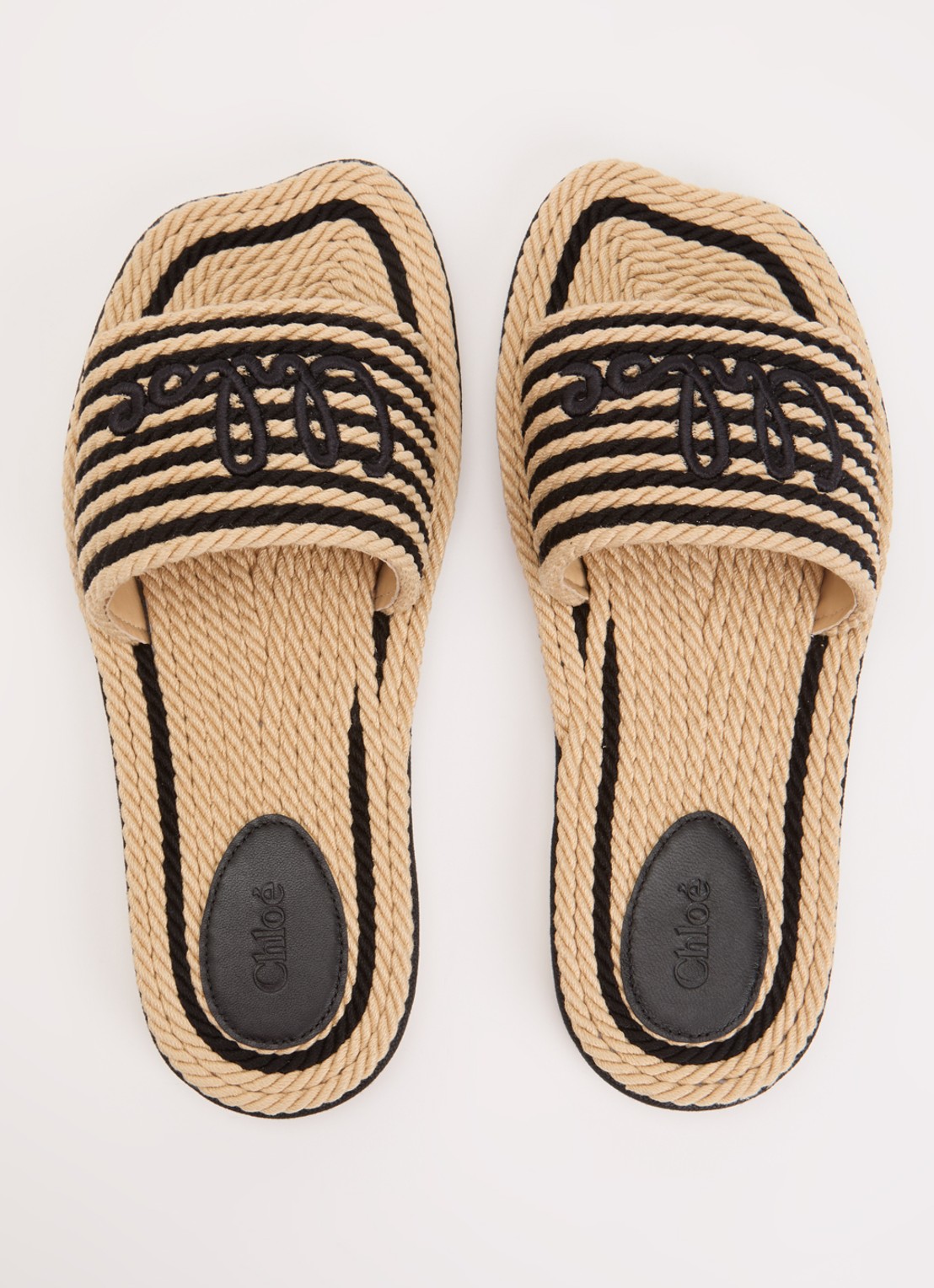 Chloé Sand slipper met logo - detail 4 beige