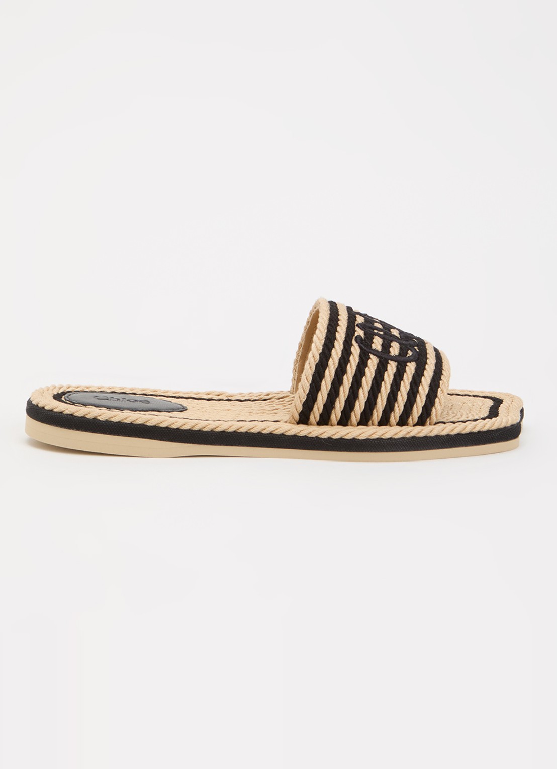 Chloé Sand slipper met logo - voorkant 2 beige