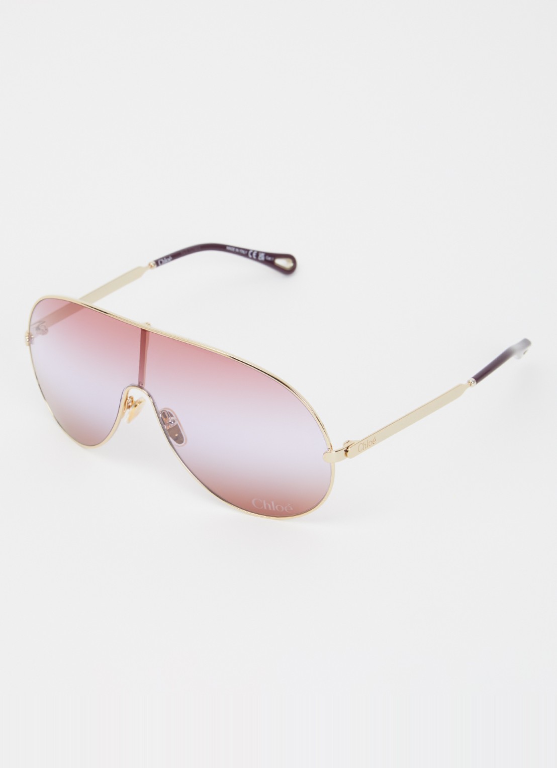Chloé Shield zonnebril CH0283S - voorkant goud