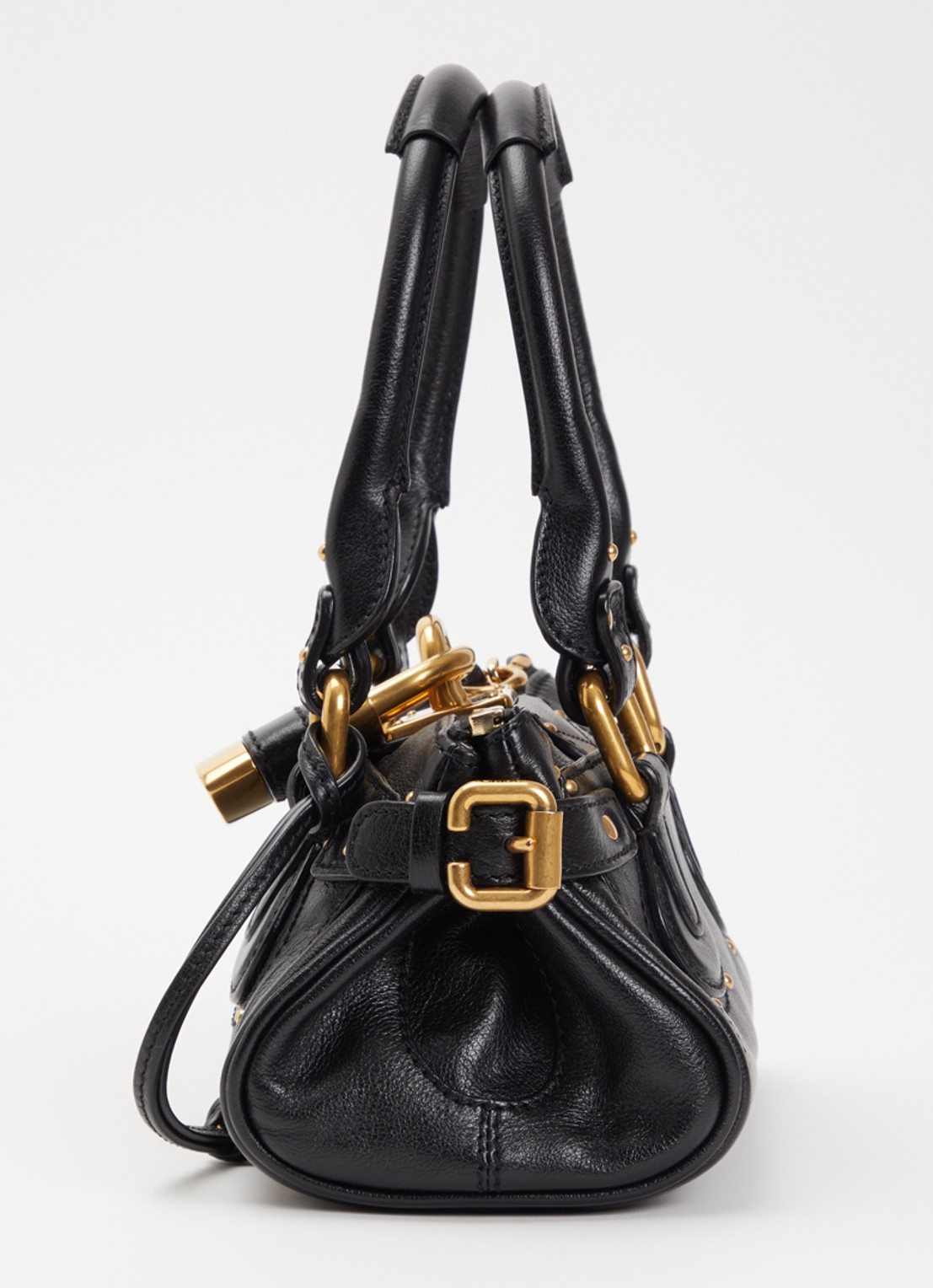 Chloé Small Paddington handtas van leer  - detail 5 zwart