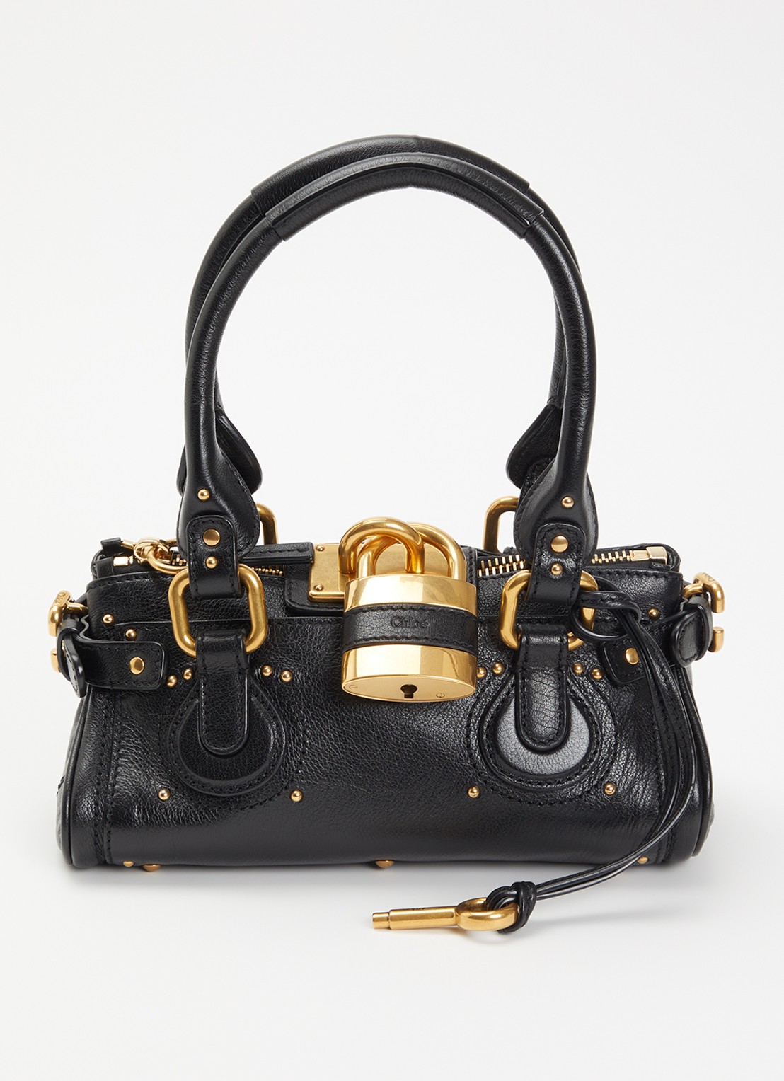 Chloé Small Paddington handtas van leer  - voorkant 2 zwart