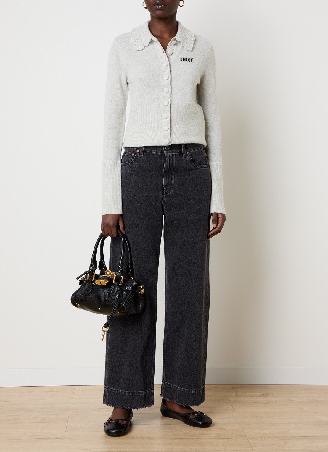 Chloé Small Paddington handtas van leer  - voorkant 3 zwart