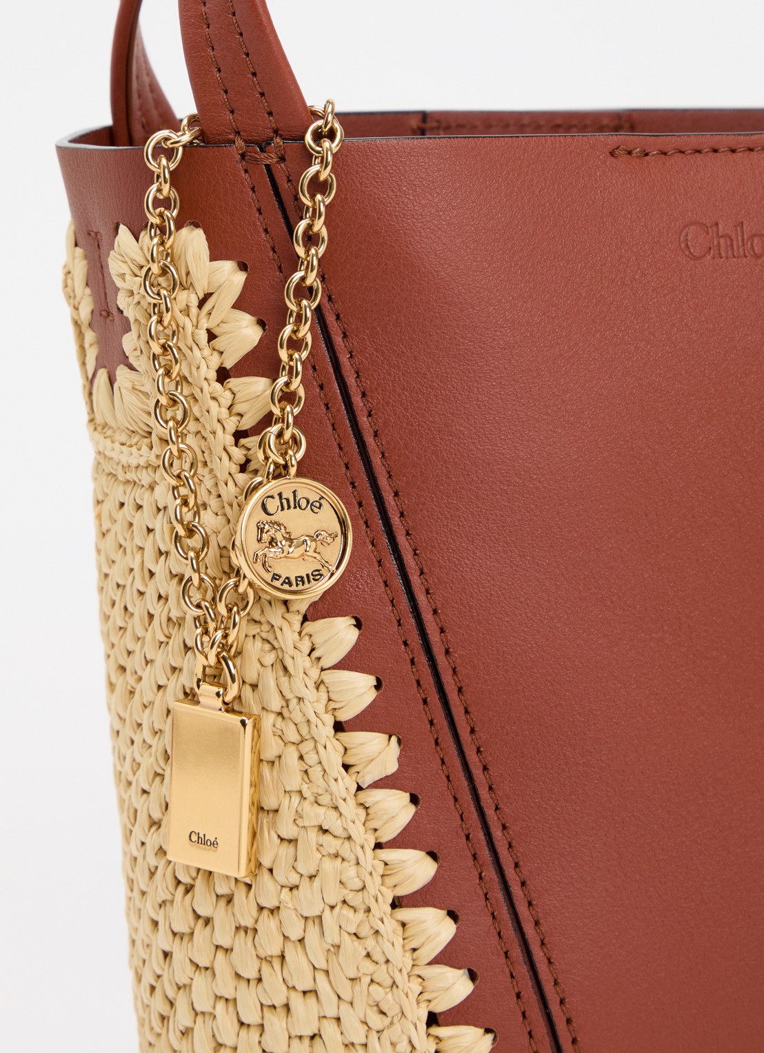 Chloé Spin handtas van leer met afneembare schouderriem - detail 3 bruin