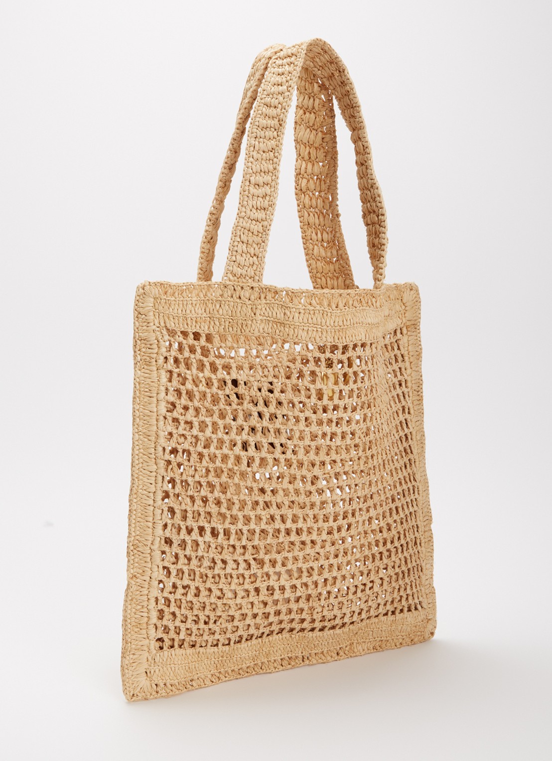 Chloé Summer Banana shopper van raffia - achterkant 6 beige
