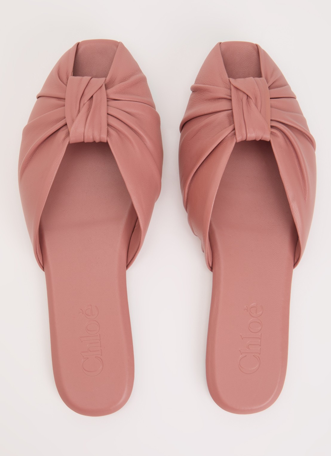 Chloé Suzie slipper van leer - detail 5 oudroze